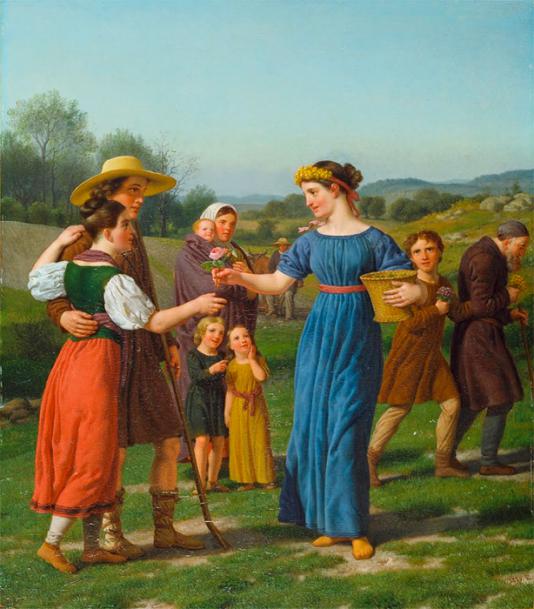 Køb håndmalet af '"Jumfruen fra Afar" fra digtet af Schiller' C. W. Eckersberg